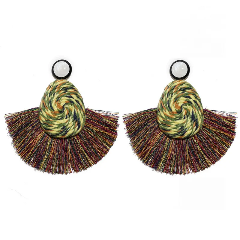 Handmade Exaggeration Drop Earrings For Women Bohemian Style Tassel Earrings Wedding Trendy Dangle Jewelry ET63 (7)