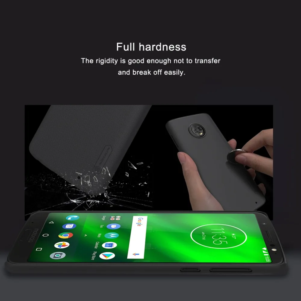 Шероховатый чехол NILLKIN чехол для Motorola Moto G6 плюс Жесткий ПК Матовая накладка на заднюю панель для Moto G6 плюс Экран протектор