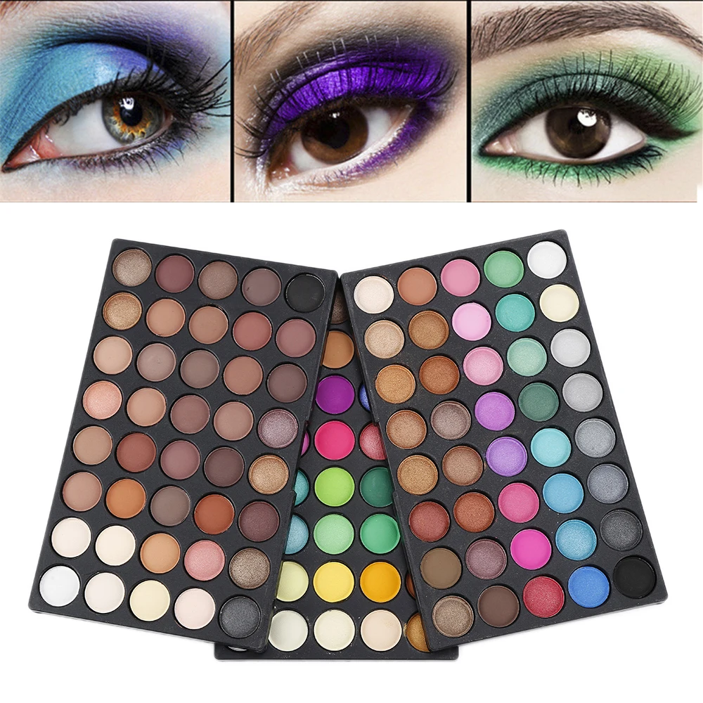 

Popfeel 120 Colors Long-lasting Matte Eyeshadow Palette Naked Glitter Smoky Brighten Eye Shadow Luminous Shimmer Eye Shadow