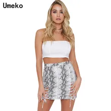 Umeko Женская стильная прямая юбка со змеиным принтом, бандажные Мини повседневные юбки, Сексуальные клубные юбки с животными, Faldas Mujer Moda