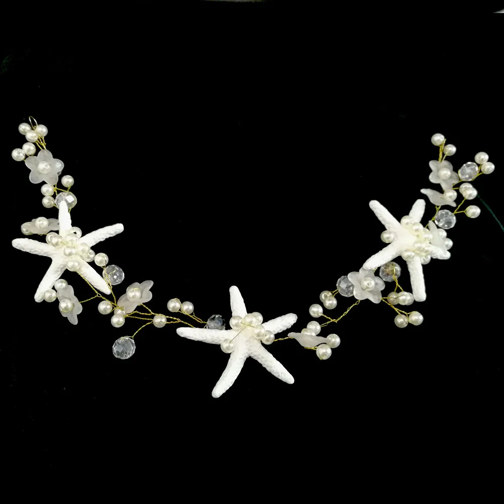 Starfish Wedding Hair Vine Back Of The Hair Headpiece Beaded Wedding