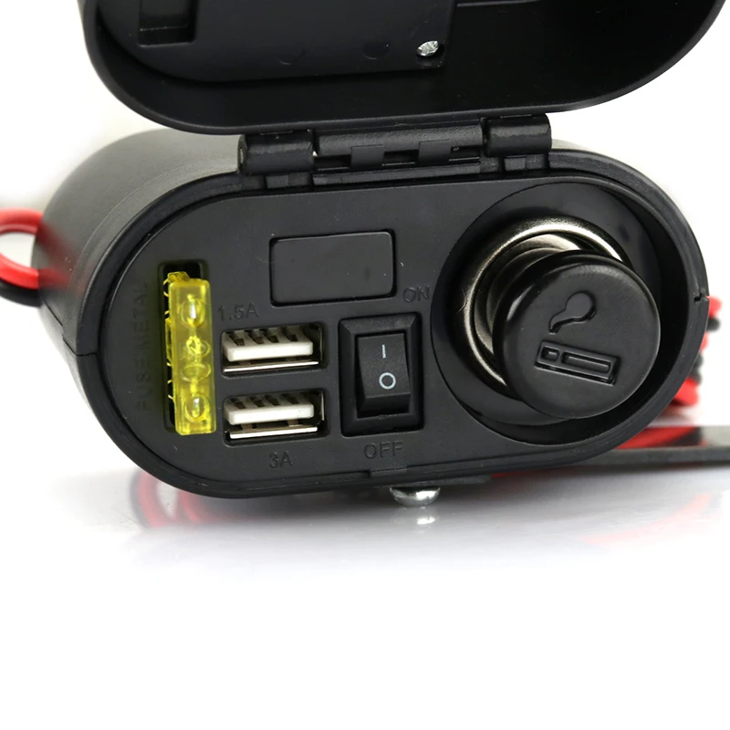 Водонепроницаемый прикуриватель с двумя USB портами и вольтметром 5 В 1 А 2