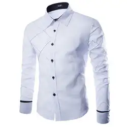 Новый модный бренд Camisa Masculina рубашка с длинными рукавами для мужчин корейский тонкий дизайн формальная повседневная мужская рубашка