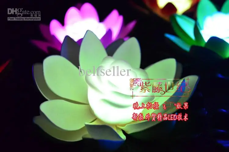 7 Colors Changing LED Lotus light Artificial Lotus floating water lamp wedding Decor 200pcs 100pcs