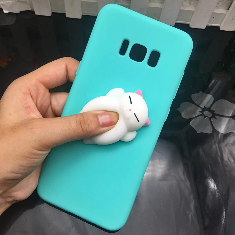 Мягкий Силиконовый ТПУ чехол с объемным котом для Samsung Galaxy A5 A6 A7 A8 2018 задняя крышка