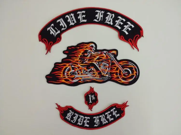 Большой Байкерский патч с вышивкой Ghost Rider размер 33 см * 38 см|Заплатки| |