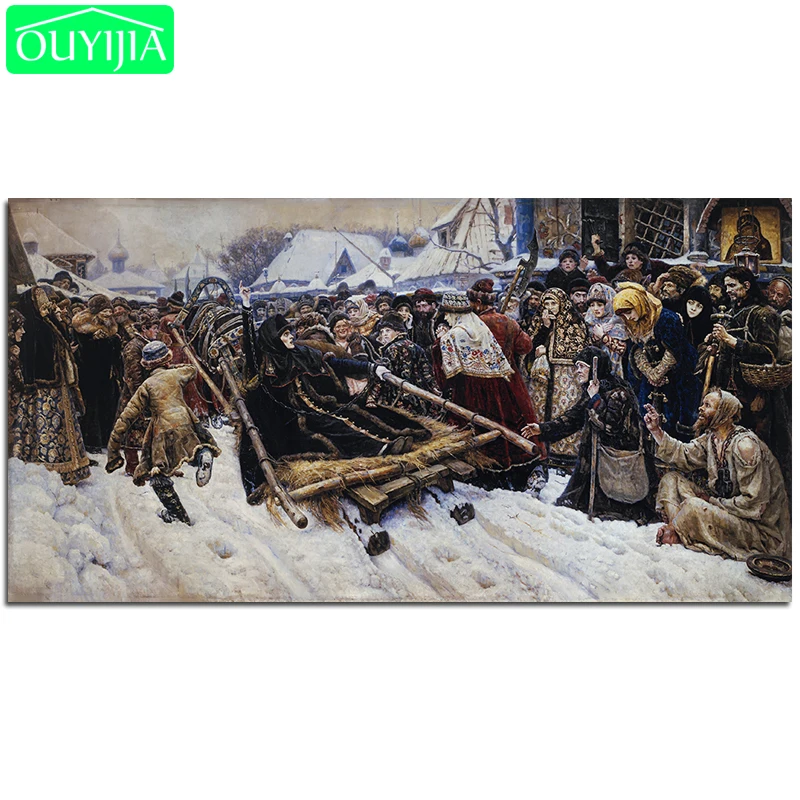 

Russian Painter Vasily Surikov "Boyarina Morozova" DIY Diamond Painting Full Square Diamond Embroidery Sale Rhinestones Picture