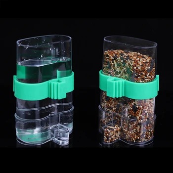 

Pet Bird Acrylic Automatic Cage Seed Water Food Feeder Parrot Cockatiel Canary Color Random