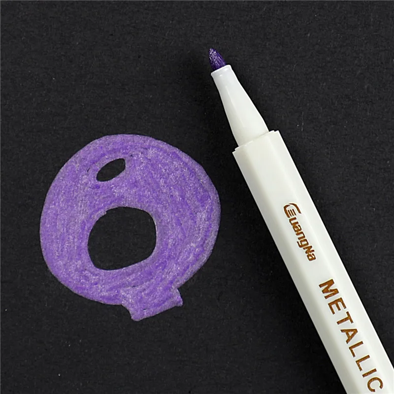 20 цветов металлическая Микрон ручка детальная маркировка металлический маркер для альбома черная бумага для рисования школьные товары для рукоделия белая краска ручка - Цвет: Purple