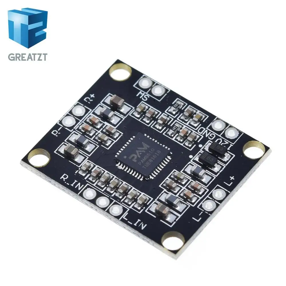 Плата цифрового усилителя мощности GREATZT PAM8610 2x15 Вт двухканальная стерео мини