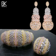 GODKI, роскошный кубический циркон, 3 шт., ювелирный набор для женщин, свадебные индийские серьги, браслет, кольцо, набор, aretes de mujer, современный стиль