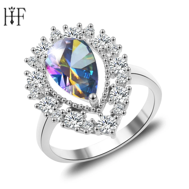 Женское кольцо Mystery Rainbow, модное Стильное серебряное Золотое ювелирное изделие, винтажные обручальные кольца для женщин, подарки на год