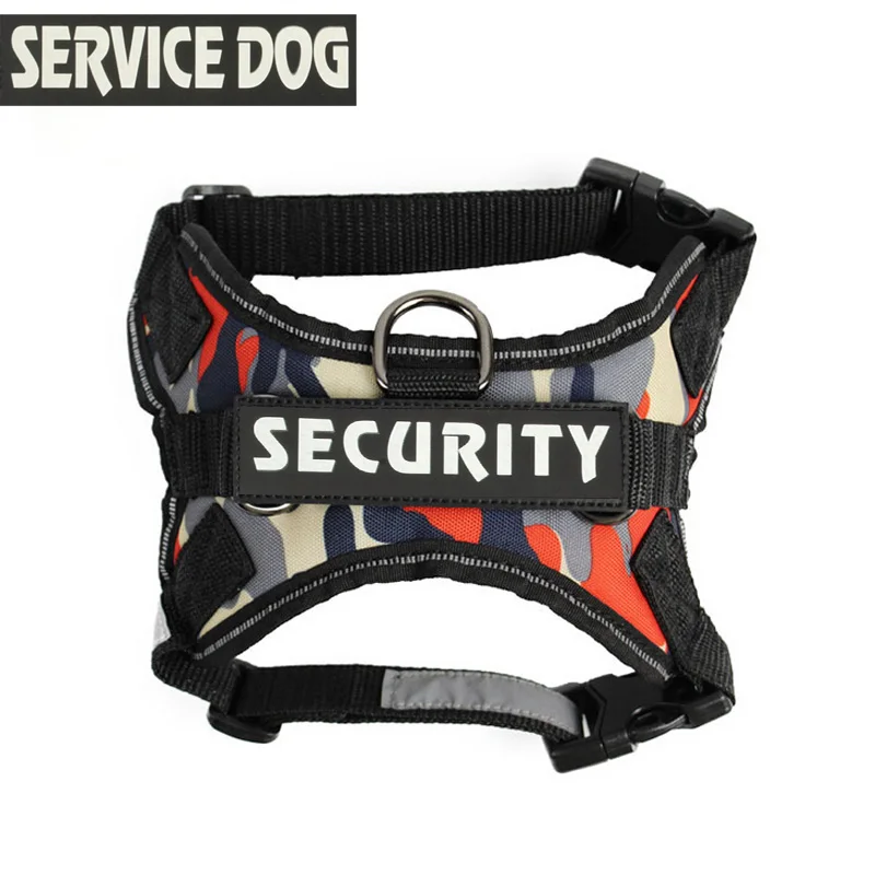 Pet Dog Harness Police Collies Collar Camouflage Service Security Dog