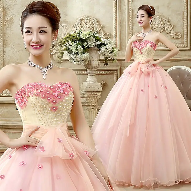 

Romantic Pink Sweetheart Quinceanera Dresses Ruffled Organza Beaded Ball Gown Lace up Dress 2019 quinceanera elbise