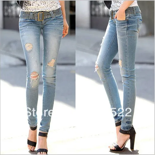 Лидер продаж Новое поступление модные женские джинсы джинсы с дыркой персональные карандаш для женщин брюки прямые брюки nz0477