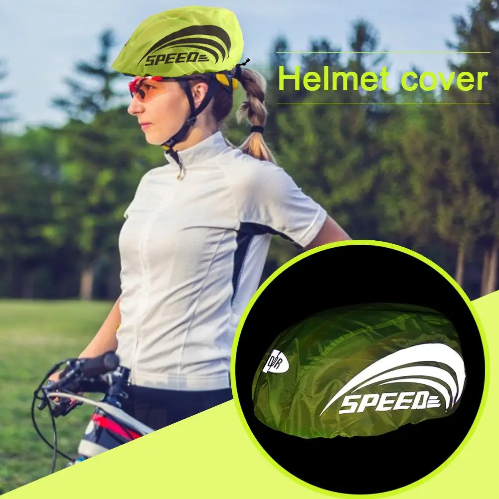 High Visibility Universal Size Bike Bicycle Waterproof Helmet Cover With Reflective Stripes