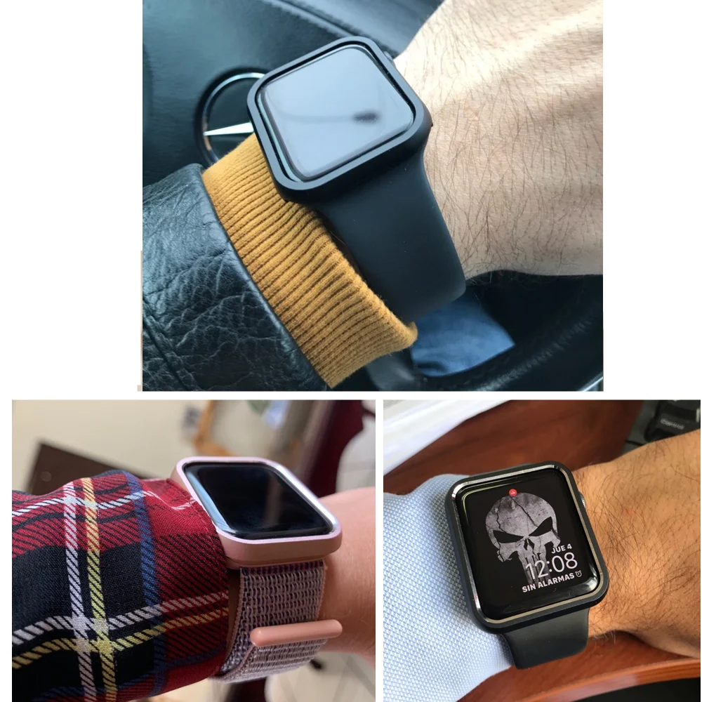 Чехол для Apple watch чехол 44 мм 40 iWatch 42 38 алюминиевый бампер защитная крышка series 5 4 3 6 SE