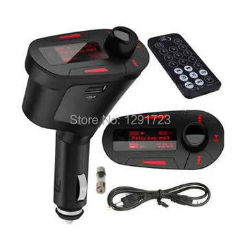 

2017 Car Accessories Red Car Kit MP3 Player high-quality Wireless FM Transmitter USB SD MMC+Remote Control Car Radio Modulator