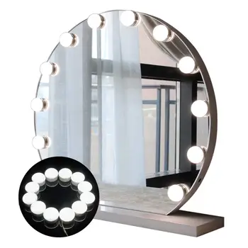 

Hollywood Style LED Vanity Mirror Lights Kit 10/12 LED Bulb 7000K Dimmable Daylight White Flexible for Makeup Vanity Table