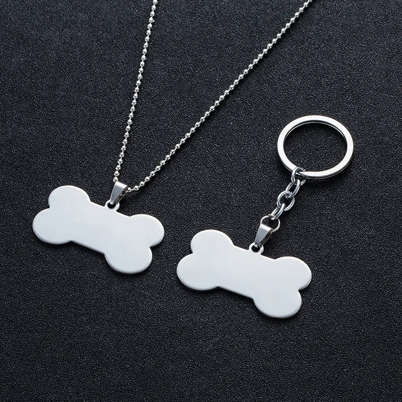 Dog Tags os Pingentes de Aço Inoxidável Para Homens & Mulheres ossos de Cão placa de identificação da Liga Colares de cadeia Para Como gatos e cães de Estimação pessoas