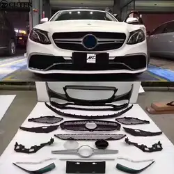 W213 E350 E63AMG Стиль Комплект кузова ПП Неокрашенный фронт задний бампер диффузор для Mercedes Benz W213 E300 E63 AMG 13-16