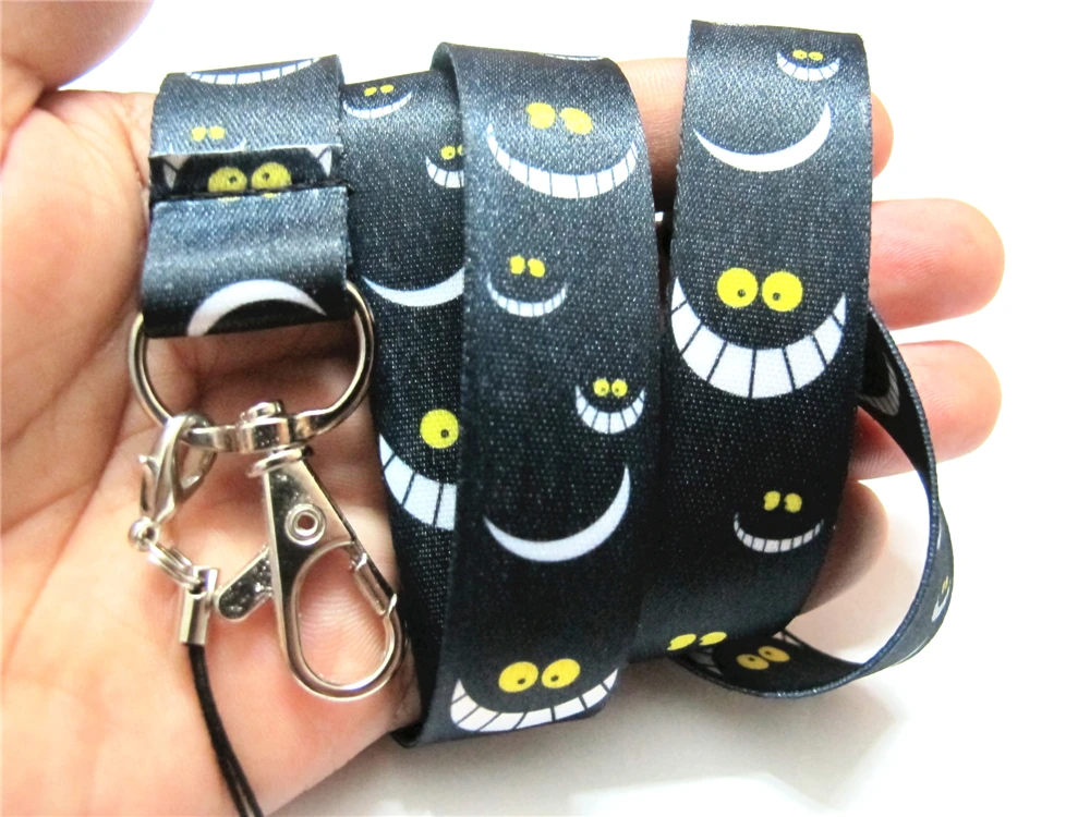 Hensongift Мальчики кот ключ талреп ID бейдж держатели мультфильм улыбка лицо телефон шейный ремень