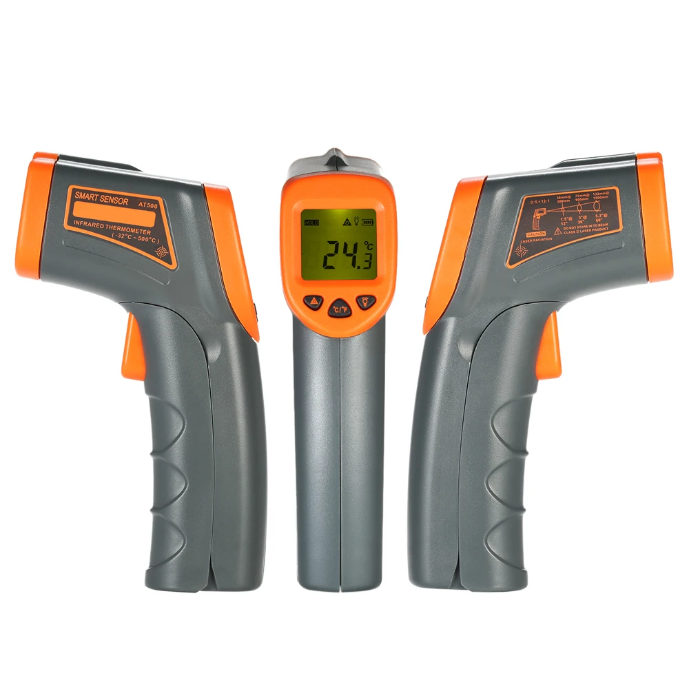 

-50-380 C Digital thermometer Color LCD Infrared thermometer laser IR non-contact temperature Gun measuring electronic pyrometer