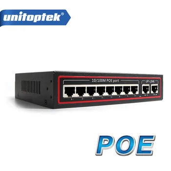 

10 Ports PoE Switch 8Ch With 2 Port Desktop Fast Ethernet Switch 10/100Mbps Network IP Cameras Powered