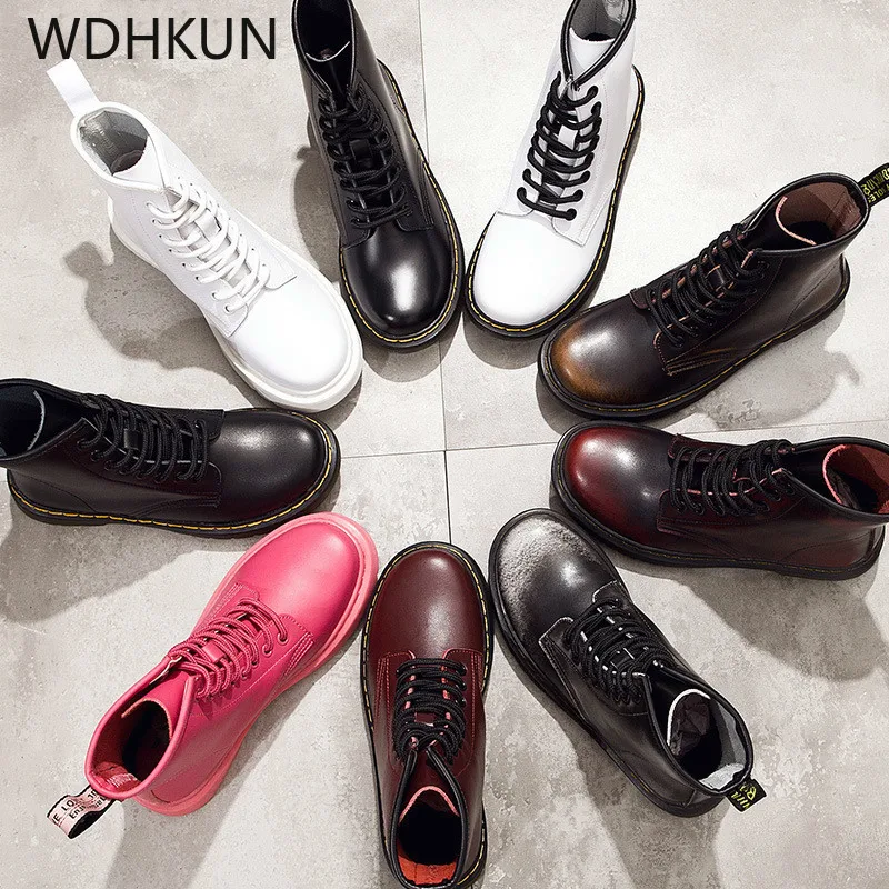 

2019 Hot Brand Men's Boots Martens Leather Winter Warm Shoes Motorcycle Mens Ankle Boot Doc Martins Fur Couple Oxfords Shoes