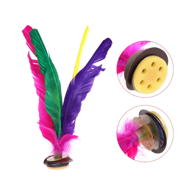 China Jianzi Footbal Foot Kick Handwheel Fancy Goose Feather Shuttlecock font b Fitness b font