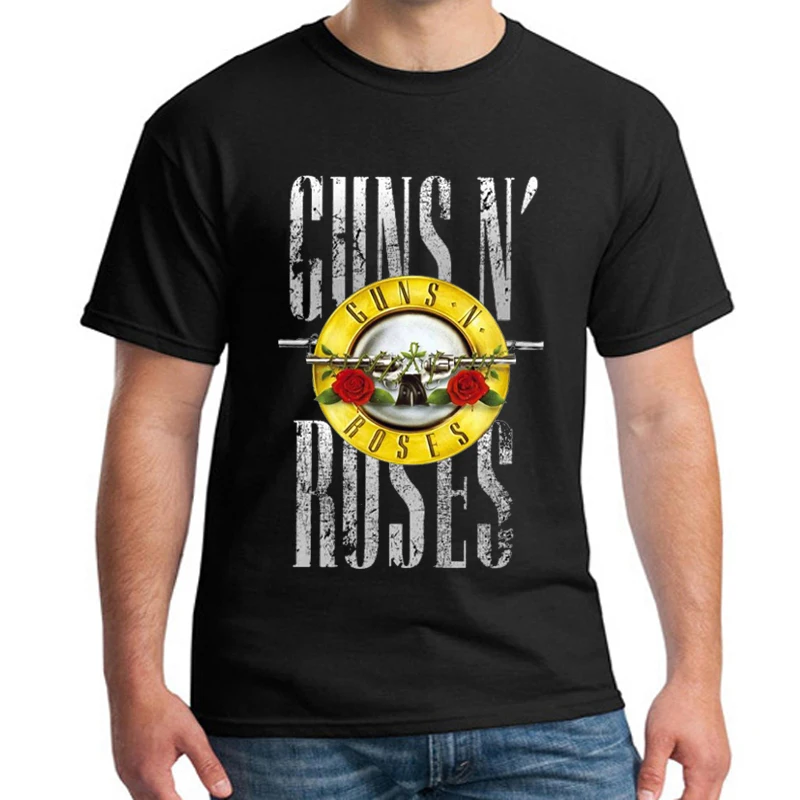 

Roses And Guns T shirt Band Tops Guns N Roses Clothing Tshirt Shirts Tees Men Funny 2018 Hip hop Fashion Short Sleeve NN
