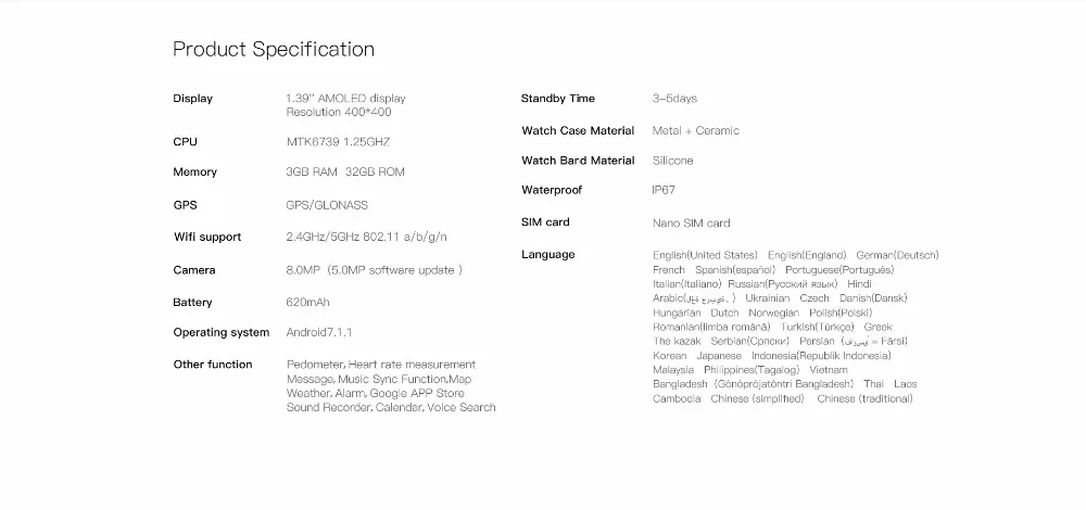 Смарт-часы для samsung gear s4 apple, 4G, gps, wifi, смарт-телефон, 1,39 дюймов, Android 7,1, MTK6739, 3 ГБ ОЗУ, 32 Гб ПЗУ, Камера 8,0 МП