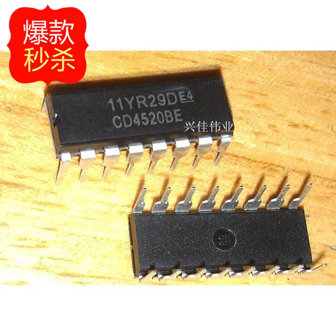 

Free shipping 10pcs/lot CD4520 CD4520BE DIP-16 dual 4-bit binary counter new original