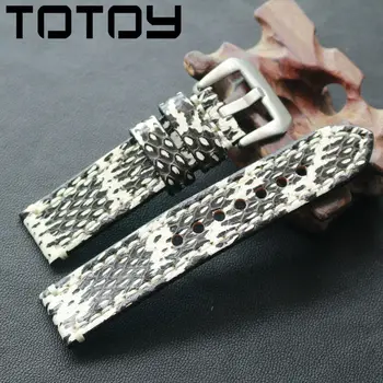 

TOTOY Gray Python Leather Watchbands, 20MM 22MM 24MM Retro Style Leather Strap, Suitable For Men's Leather Strap, Fast Delivery