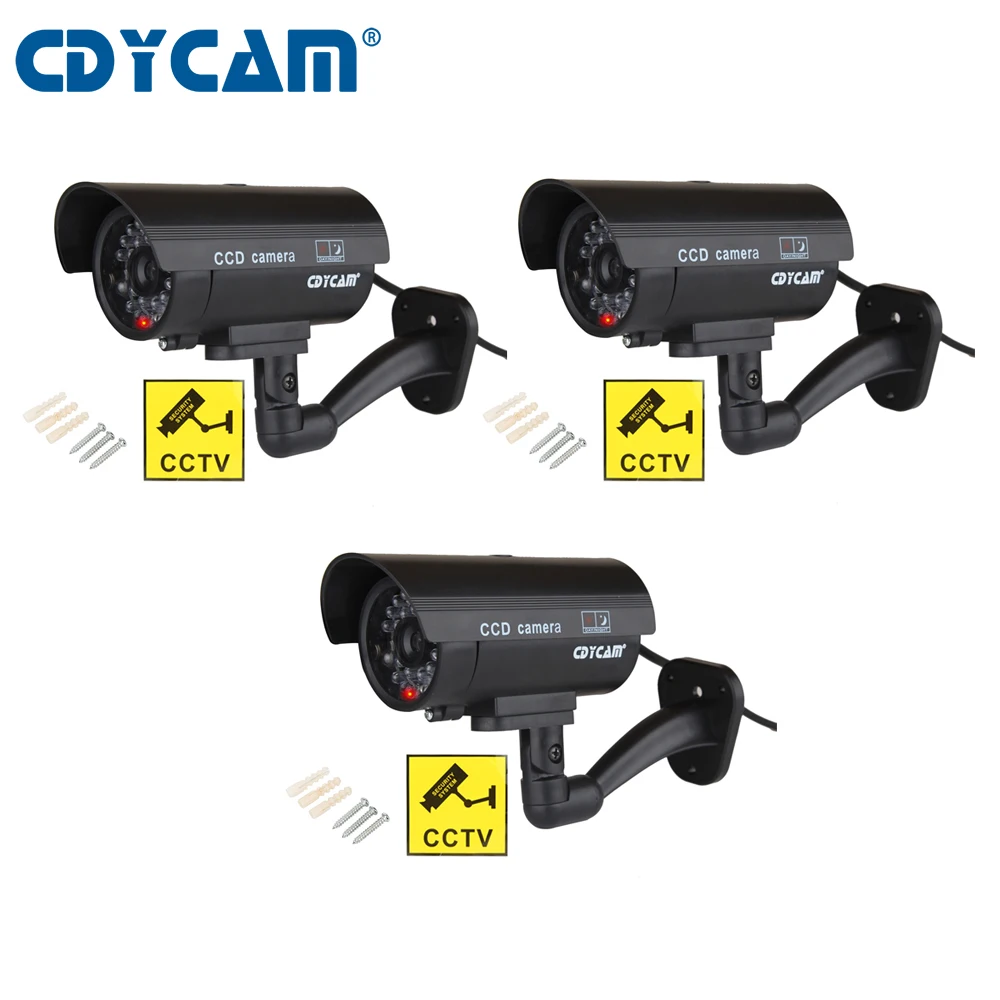 Cdycam 3 шт. (1 сумка) поддельная камера пустышка водонепроницаемая видеонаблюдения