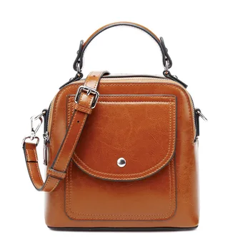 

Bag girl 2019 new oil wax leather bag single-shoulder bag fashion European style leather handbag tide