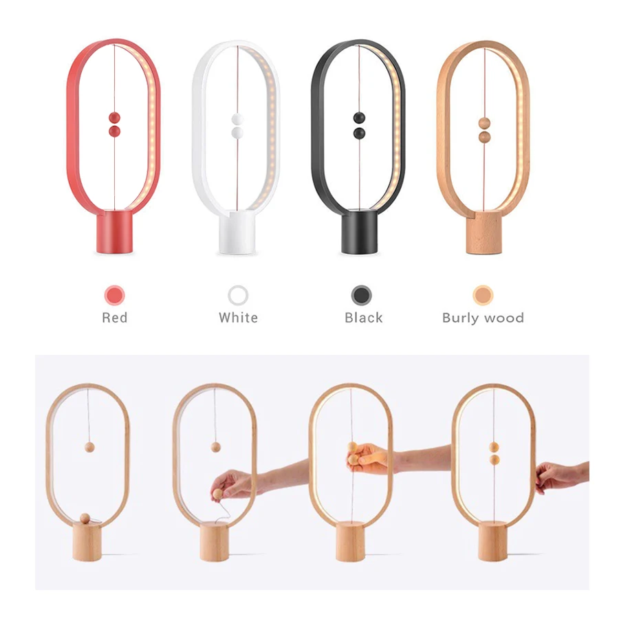 Creative Heng Balance Lamp LED Night Light USB Home Decoration Table Night Lamp Bedside Sleeping Light for Christmas Kids Baby