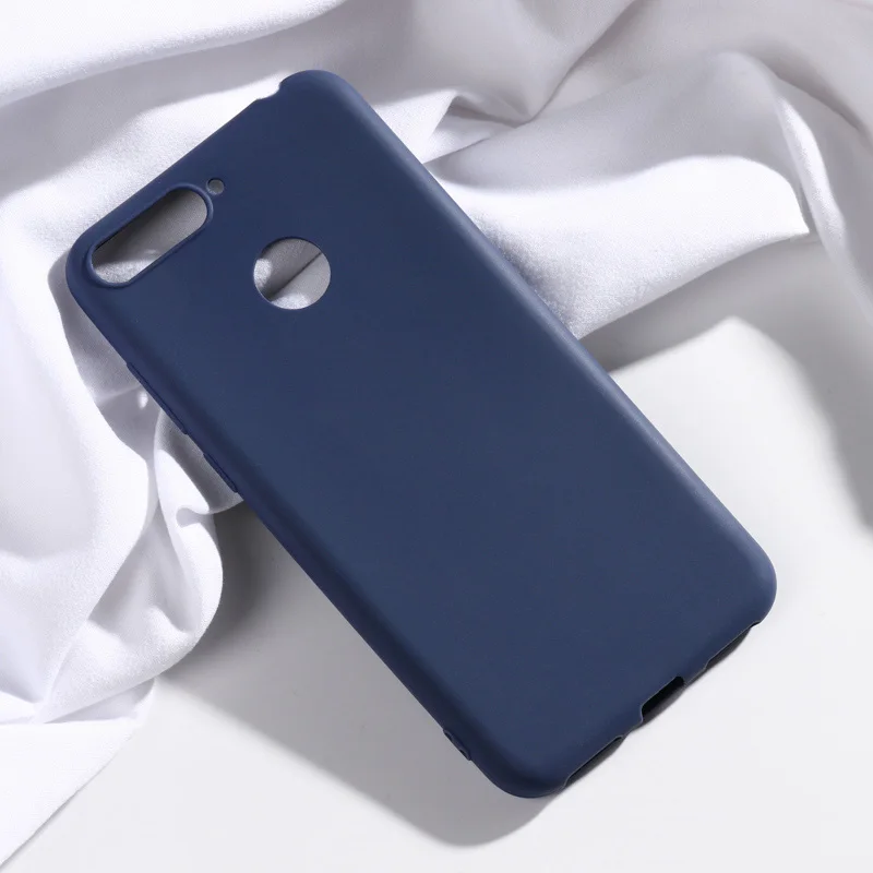 Dark Blue Для huawei Honor 7C чехол s On для huawei Honor 7C AUM-L41 чехол русский 5,7 дюймов мягкий карамельный цвет задняя крышка Honor7C бампер для телефона - Цвет: Dark Blue
