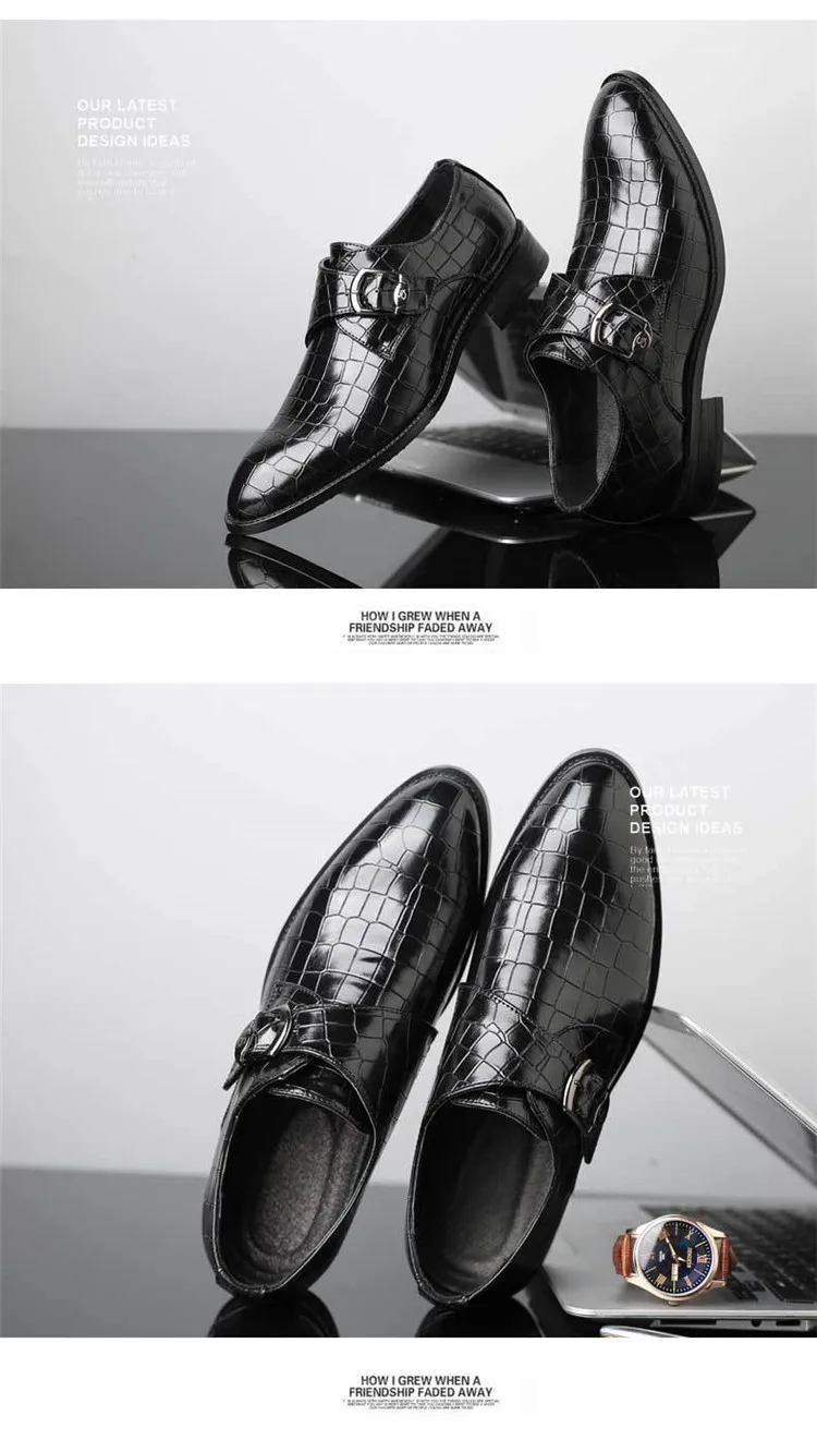 Merkmak/Мужская официальная обувь ручной работы; Кожаные Туфли-оксфорды с острым носком; обувь с пряжкой buckle Strap Flats; Свадебная обувь размера плюс 48