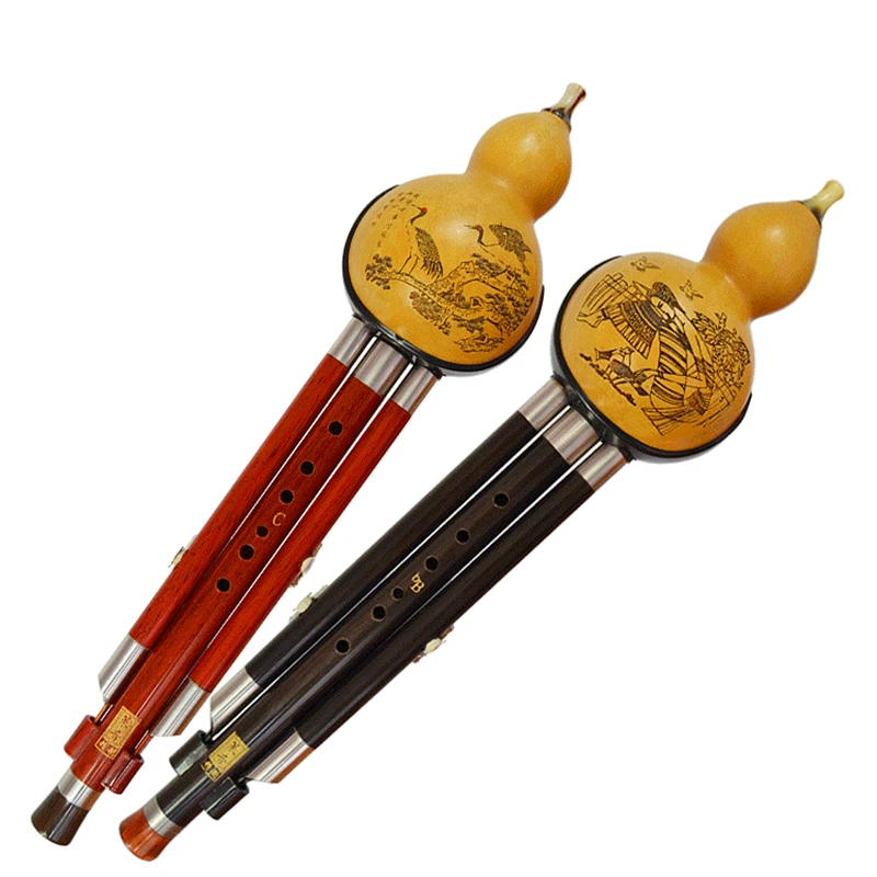 Ebony/Rosewood Pipe ThreeTone Professional Hulusi Flute Gourd Flauta