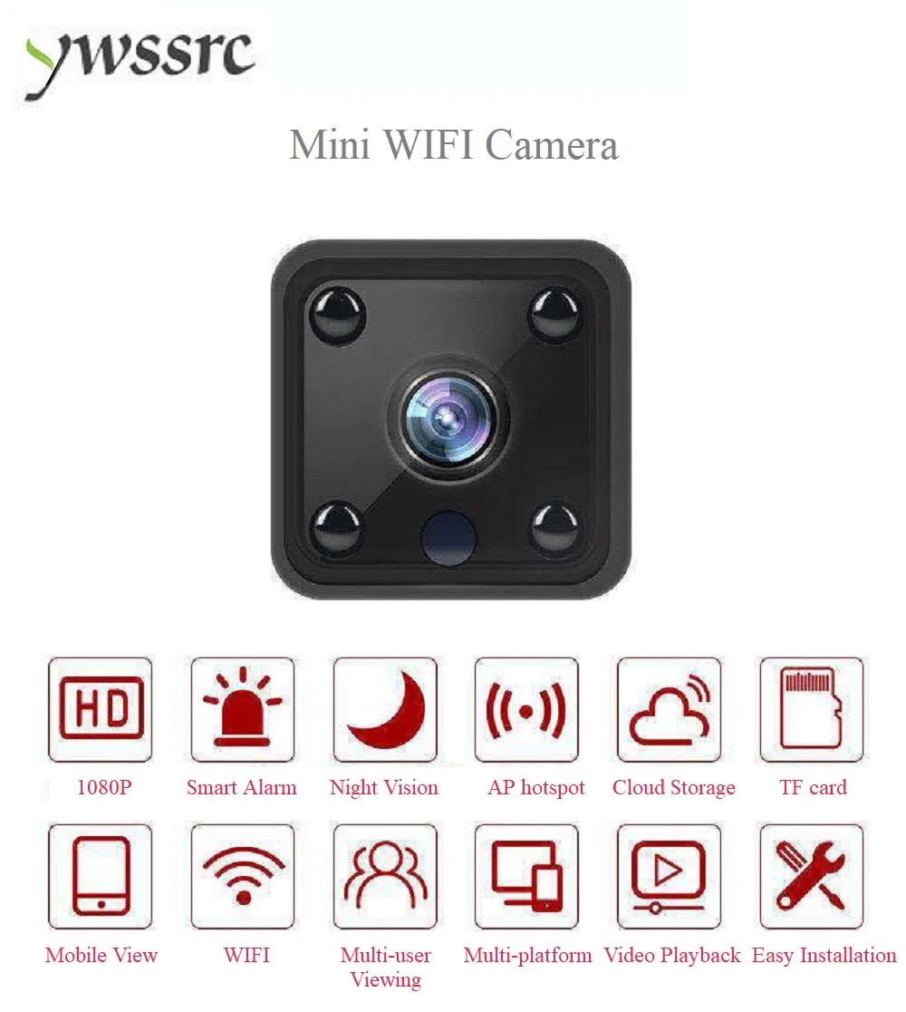 

ywssrc 1080P mini IP Camera IR Night Vision Mini Home Security WiFi Camera Small Surveillance Camera