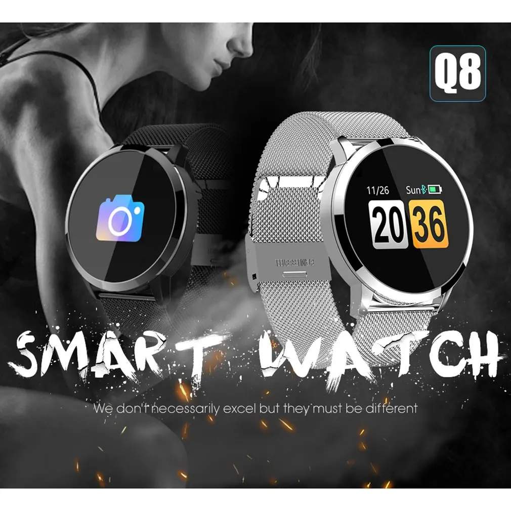

Q8 Smart Watch OLED Color Screen Smartwatch Women Fashion Fitness Tracker Heart Rate Monitor Smartband Sport Watch Men Clock