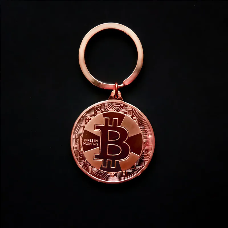 Лидер продаж Новое поступление брелок Биткойн из сплава золотого и серебряного