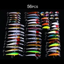 56пк смешанные minnow рыболовные приманки приманки с высоких крюк искусственные Гольян кривошипно приманки рыболовные снасти моделирования приманки Новый