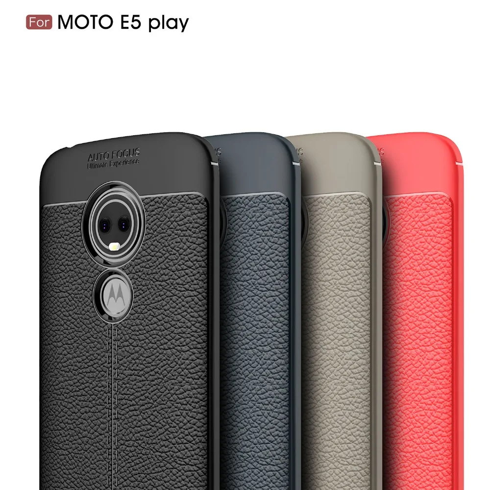 Мягкий ТПУ чехол для телефона BEFOSSON Moto E5 play сумка зернистый кожаный