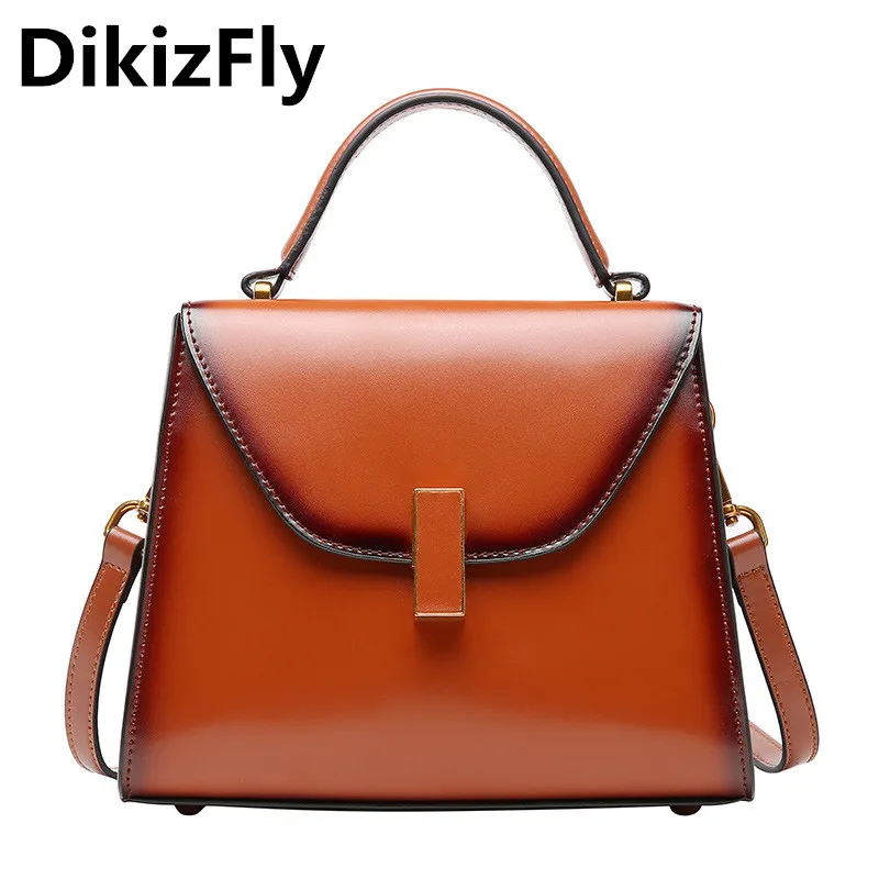 

DikizFly Fashion Cover bags women Split Leather Vintage Handbags Crossbody bag Totes luxury handbags women bags designer bolsas