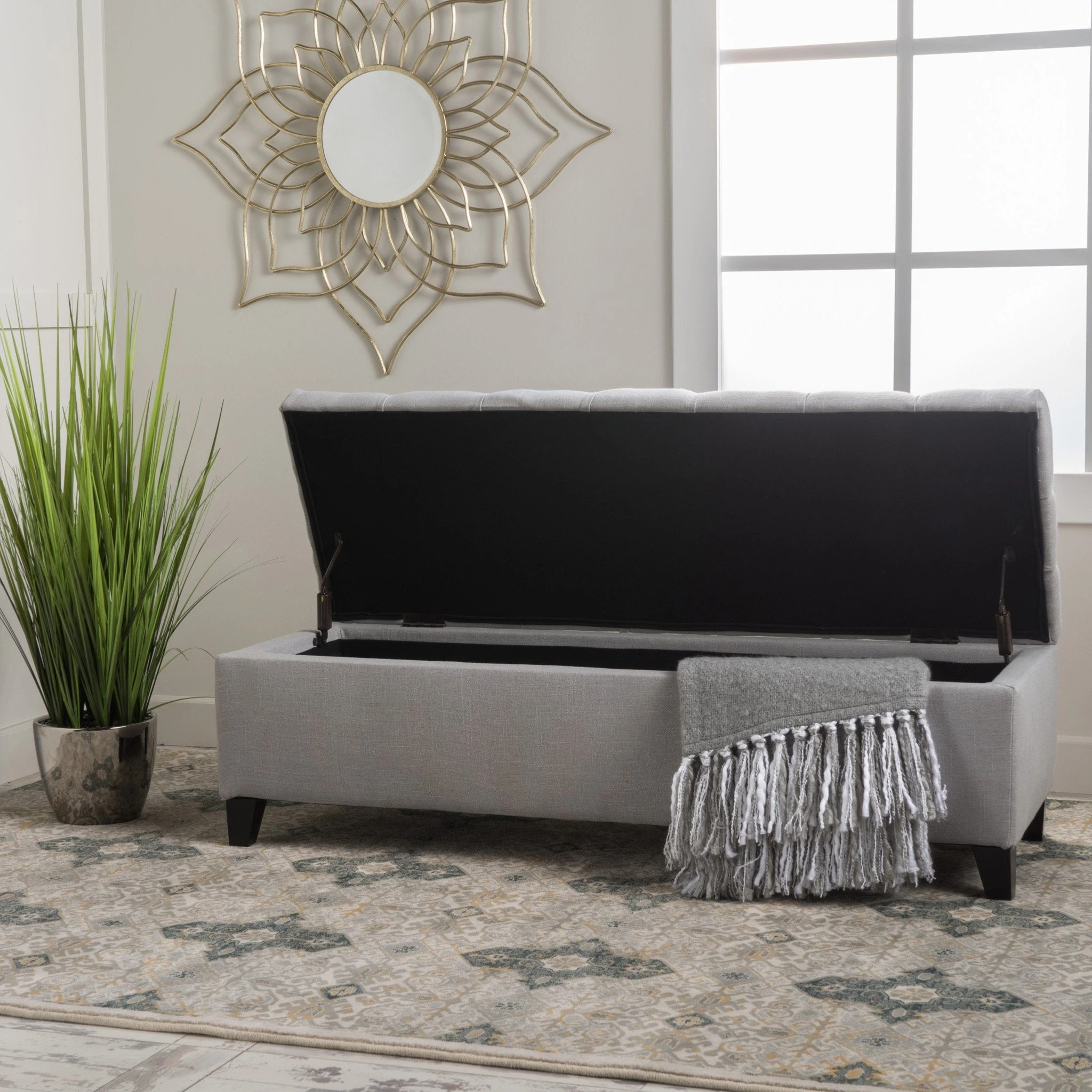 Charleston New Velvet Tufted Storage Ottoman (1)