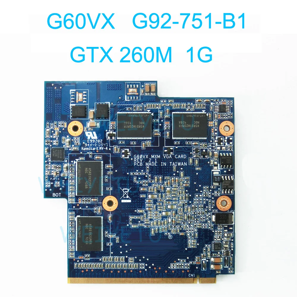 G60VX графическая карта GPU для Asus Ноутбука G51VX видеокарта NVIDIA GTX260M 1 ГБ G92 751