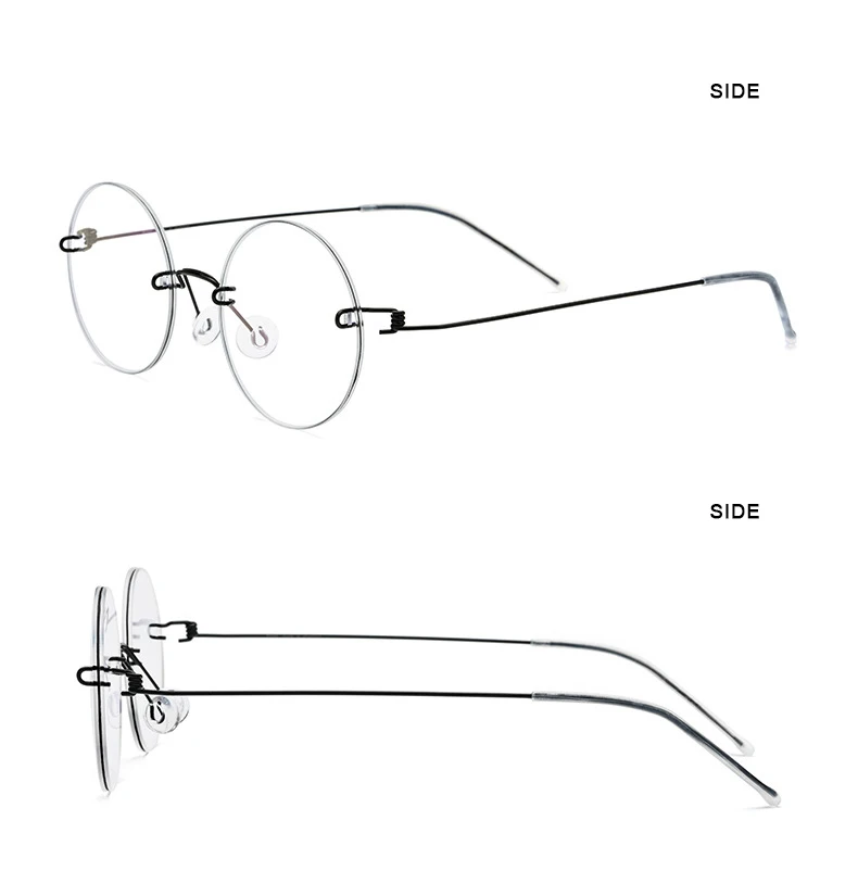 Ретро безрамные очки из титанового сплава, очки для мужчин и женщин, ультралегкие круглые очки для близорукости, оптическая оправа, корейские очки по рецепту