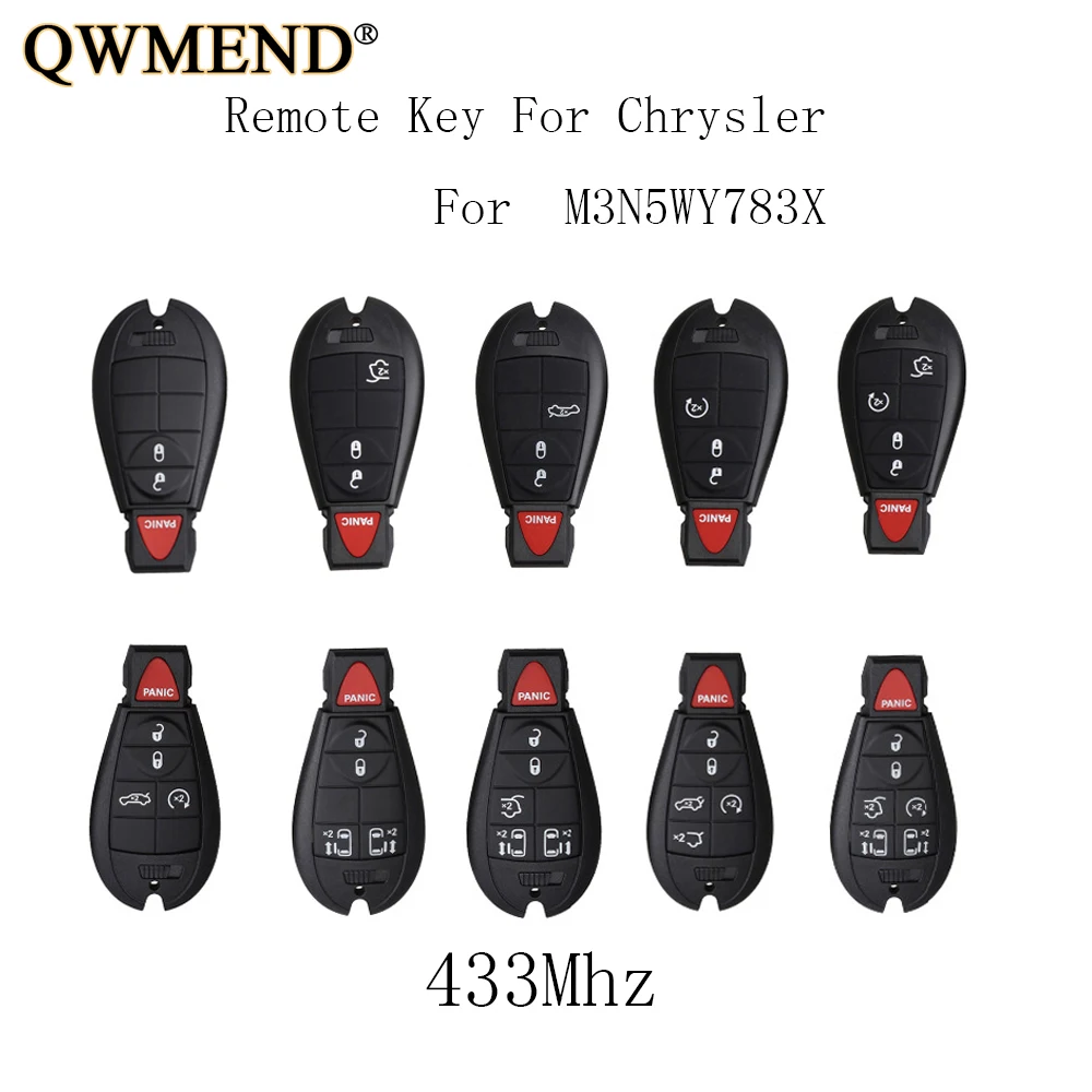 Полный дистанционный ключ QWMEND 433 МГц для Dodge 08 14 Grand Caravan 09 13 jourway Chrysler